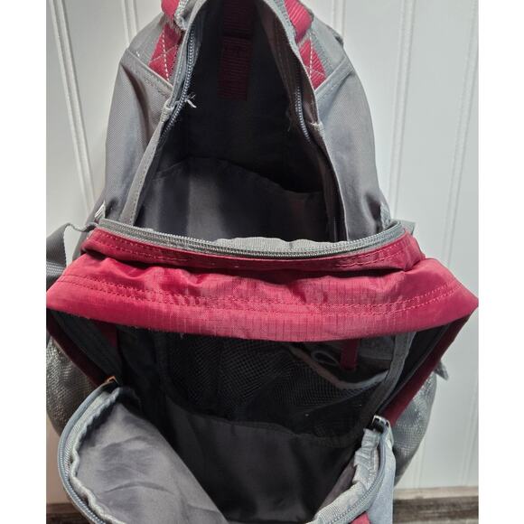 Outdoor Products Gray Maroon Multi Compartment Backpack Padded Straps - Picture 6 of 7